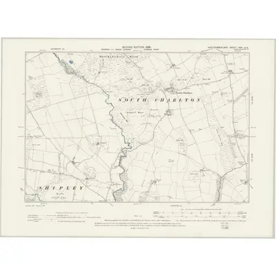 1896 Map of Northumberland XXVI.SE, 1899 Print