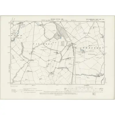 1896 Map of Northumberland XXVII.NW, 1899 Print