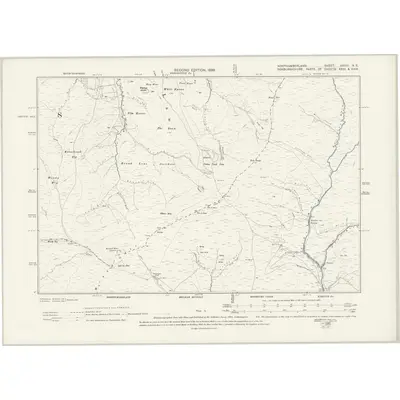1896 Map of Northumberland XXVIII.NE, 1899 Print