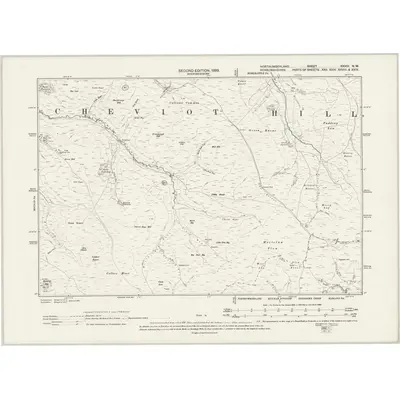 1896 Map of Northumberland XXVIII.NW, 1899 Print