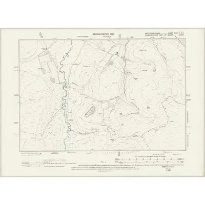 1896 Map of Northumberland XXVIIIA.SE, 1899 Print