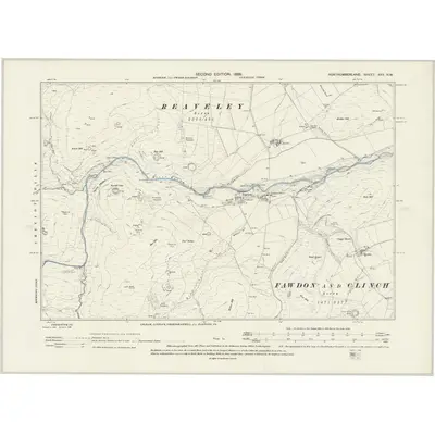 1896 Map of Northumberland XXX.NW, 1899 Print