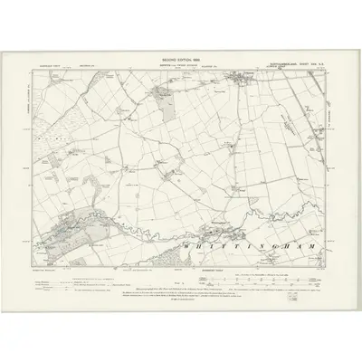1896 Map of Northumberland XXX.SE, 1899 Print