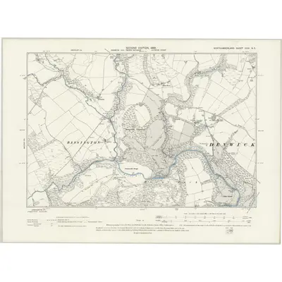 1896 Map of Northumberland XXXI.NE, 1899 Print