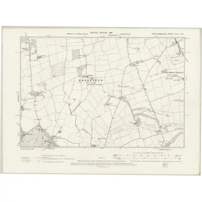 1897 Map of Northumberland XXXII.NW, 1899 Print