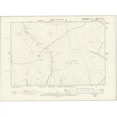 1896 Map of Northumberland XXXIV.SE, 1899 Print