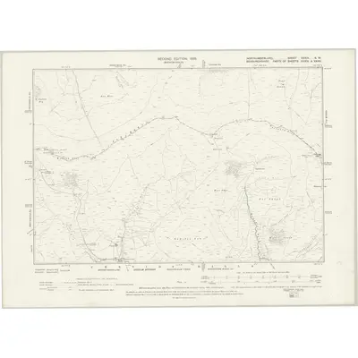 1896 Map of Northumberland XXXIV.SW, 1899 Print