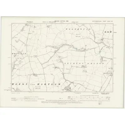 1896 Map of Northumberland XXXIX.SW, 1899 Print