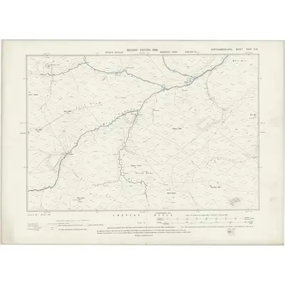 1896 Map of Northumberland XXXV.NW, 1899 Print