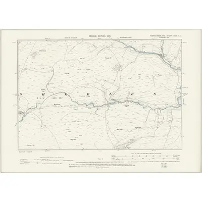 1896 Map of Northumberland XXXV.SE, 1899 Print