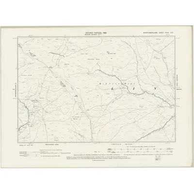 1896 Map of Northumberland XXXV.SW, 1899 Print