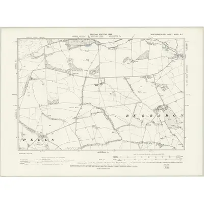 1896 Map of Northumberland XXXVI.SE, 1899 Print