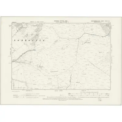 1896 Map of Northumberland XXXVII.SE, 1899 Print
