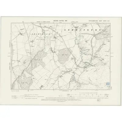 1896 Map of Northumberland XXXVIII.NW, 1899 Print