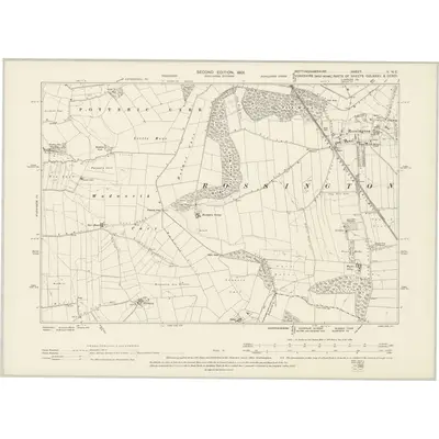 1898 Map of Nottinghamshire II.NE, 1901 Print