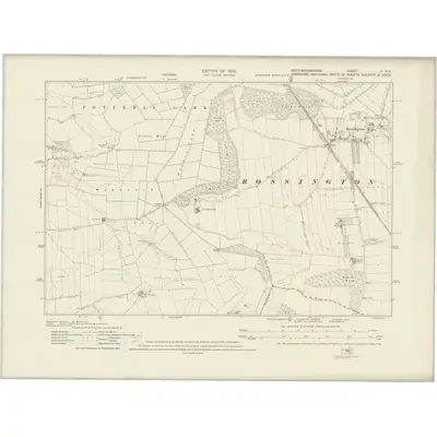 1918 Map of Nottinghamshire II.NE, 1922 Print