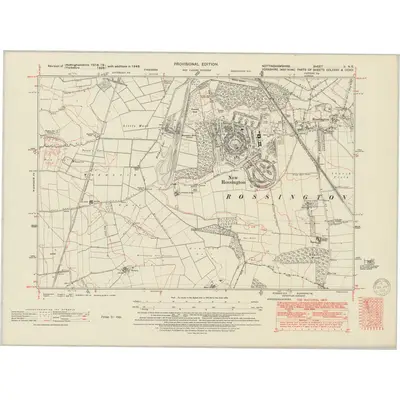 1948 Map of Nottinghamshire II.NE, 1950 Print