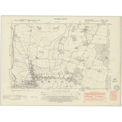1948 Map of Nottinghamshire II.SE, 1950 Print