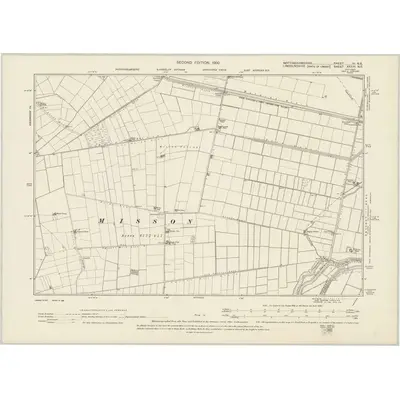 1898 Map of Nottinghamshire III.NE, 1900 Print