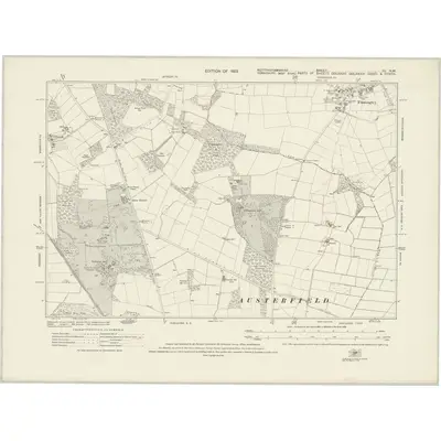 1918 Map of Nottinghamshire III.NW, 1922 Print