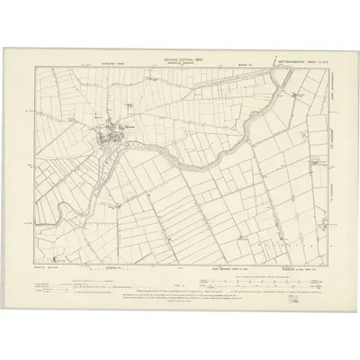 1898 Map of Nottinghamshire III.SE, 1900 Print