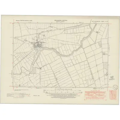 1948 Map of Nottinghamshire III.SE, 1950 Print