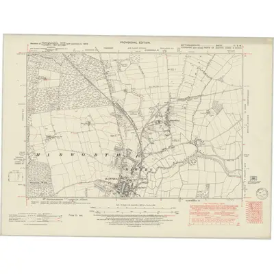 1948 Map of Nottinghamshire III.SW, 1950 Print