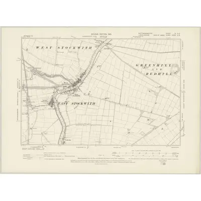 1898 Map of Nottinghamshire IV.SE, 1901 Print