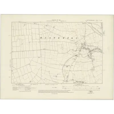 1919 Map of Nottinghamshire IV.SW, 1921 Print