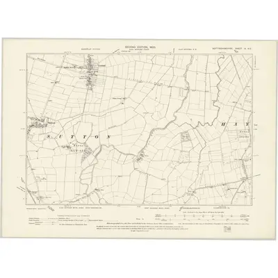 1898 Map of Nottinghamshire IX.NE, 1900 Print