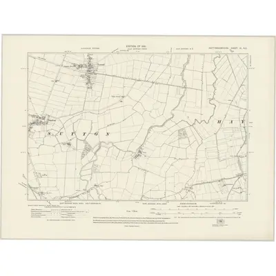 1918 Map of Nottinghamshire IX.NE, 1921 Print