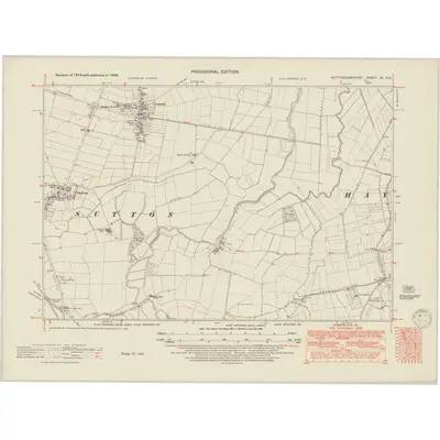 1948 Map of Nottinghamshire IX.NE, 1950 Print
