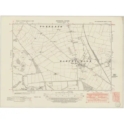 1948 Map of Nottinghamshire IX.NW, 1950 Print