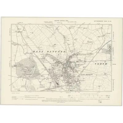 1897 Map of Nottinghamshire IX.SE, 1900 Print