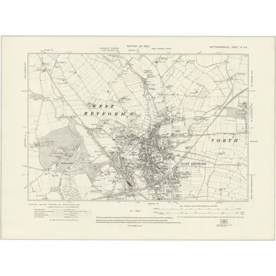 1916 Map of Nottinghamshire IX.SE, 1922 Print