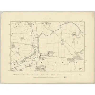 1884 Map of Nottinghamshire IX.SW, 1885 Print