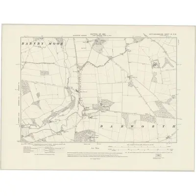 1916 Map of Nottinghamshire IX.SW, 1921 Print