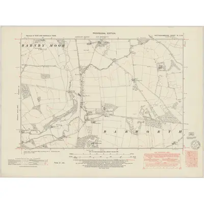 1946 Map of Nottinghamshire IX.SW, 1950 Print