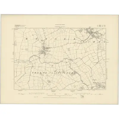 1883 Map of Nottinghamshire L.NE, 1884 Print