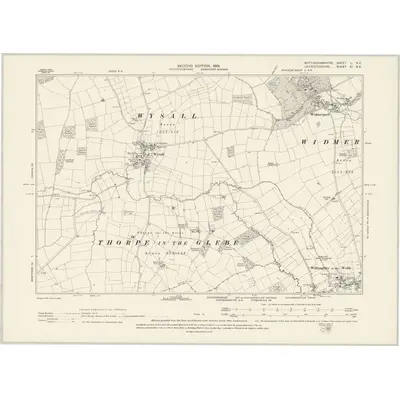 1899 Map of Nottinghamshire L.NE, 1901 Print