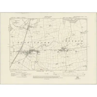 1919 Map of Nottinghamshire L.NW, 1922 Print