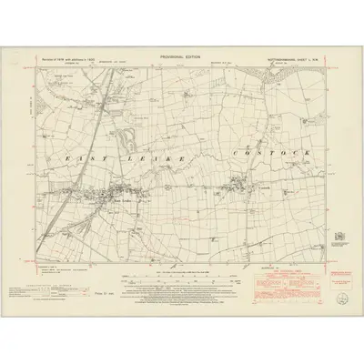 1950 Map of Nottinghamshire L.NW, 1952 Print