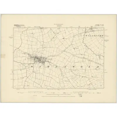 1883 Map of Nottinghamshire L.SE, 1884 Print