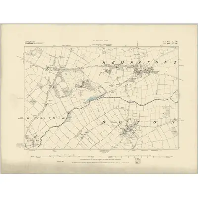 1883 Map of Nottinghamshire L.SW, 1884 Print