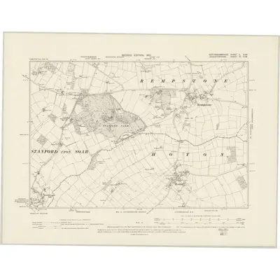 1899 Map of Nottinghamshire L.SW, 1901 Print