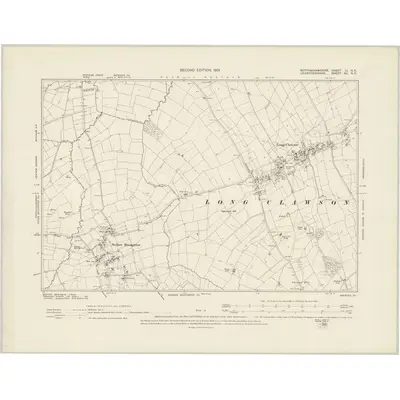 1899 Map of Nottinghamshire LI.NE, 1901 Print