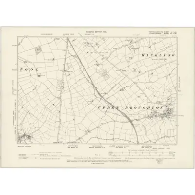 1899 Map of Nottinghamshire LI.NW, 1901 Print