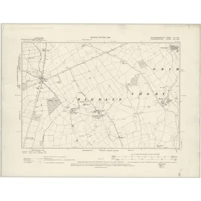 1899 Map of Nottinghamshire LIV.NW, 1901 Print