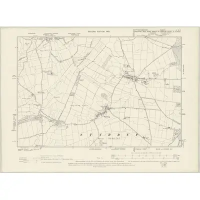 1897 Map of Nottinghamshire V.NE, 1900 Print