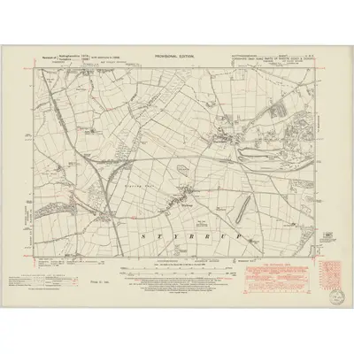 1948 Map of Nottinghamshire V.NE, 1950 Print